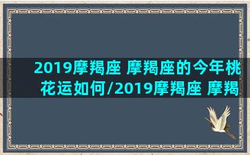 2019摩羯座 摩羯座的今年桃花运如何/2019摩羯座 摩羯座的今年桃花运如何-我的网站